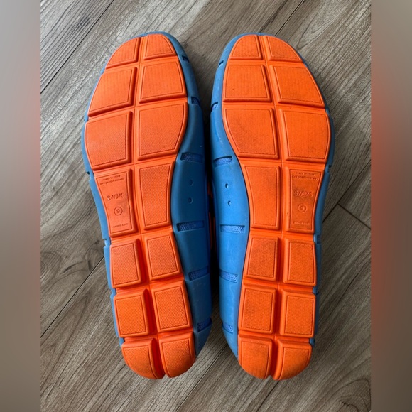 SWIMS Braided Lace Loafer Shoes Mens Size 9 Blue Orange Washable Slip On - Picture 7 of 10